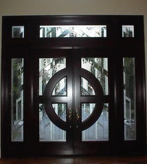 Square-top custom wood entry door
