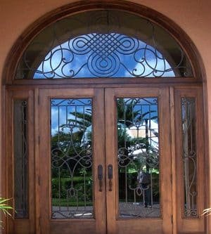 Wood and iron entry doors